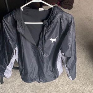 PINK half zip rain coat